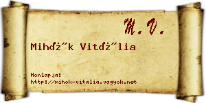 Mihók Vitália névjegykártya